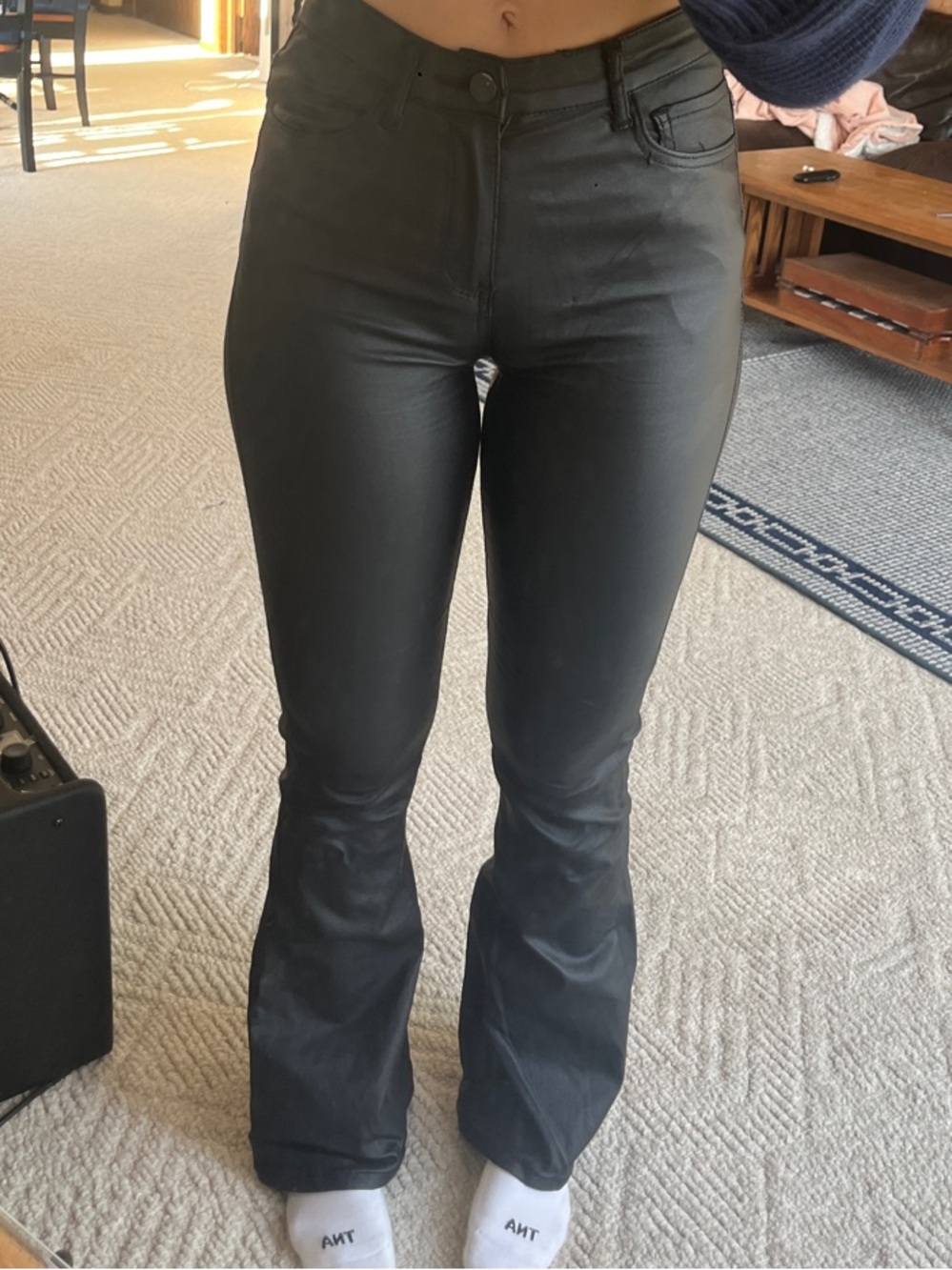 Edikted Leather Flare Jeans - Small 🖤